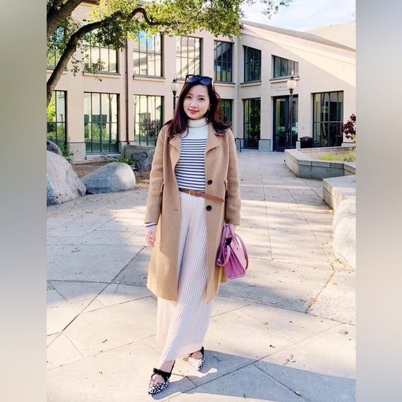 Korean Clothing- Tan Handmade Wool Coat - Picture 7 of 7